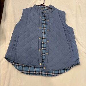 GUC 2x reversible vest Quilted Blue Vest with Plaid Interior